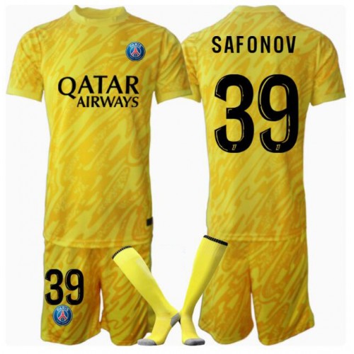 Fotbalové Dres Paris Saint-Germain Matvei Safonov #39 Brankářské Dětské Alternativní 2024-25 Krátký Rukáv (+ trenýrky)